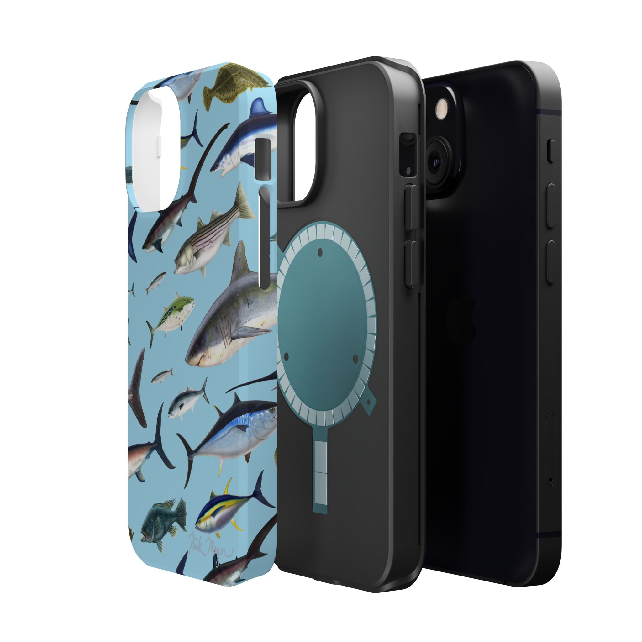 New England Fish Blue MagSafe iPhone Case
