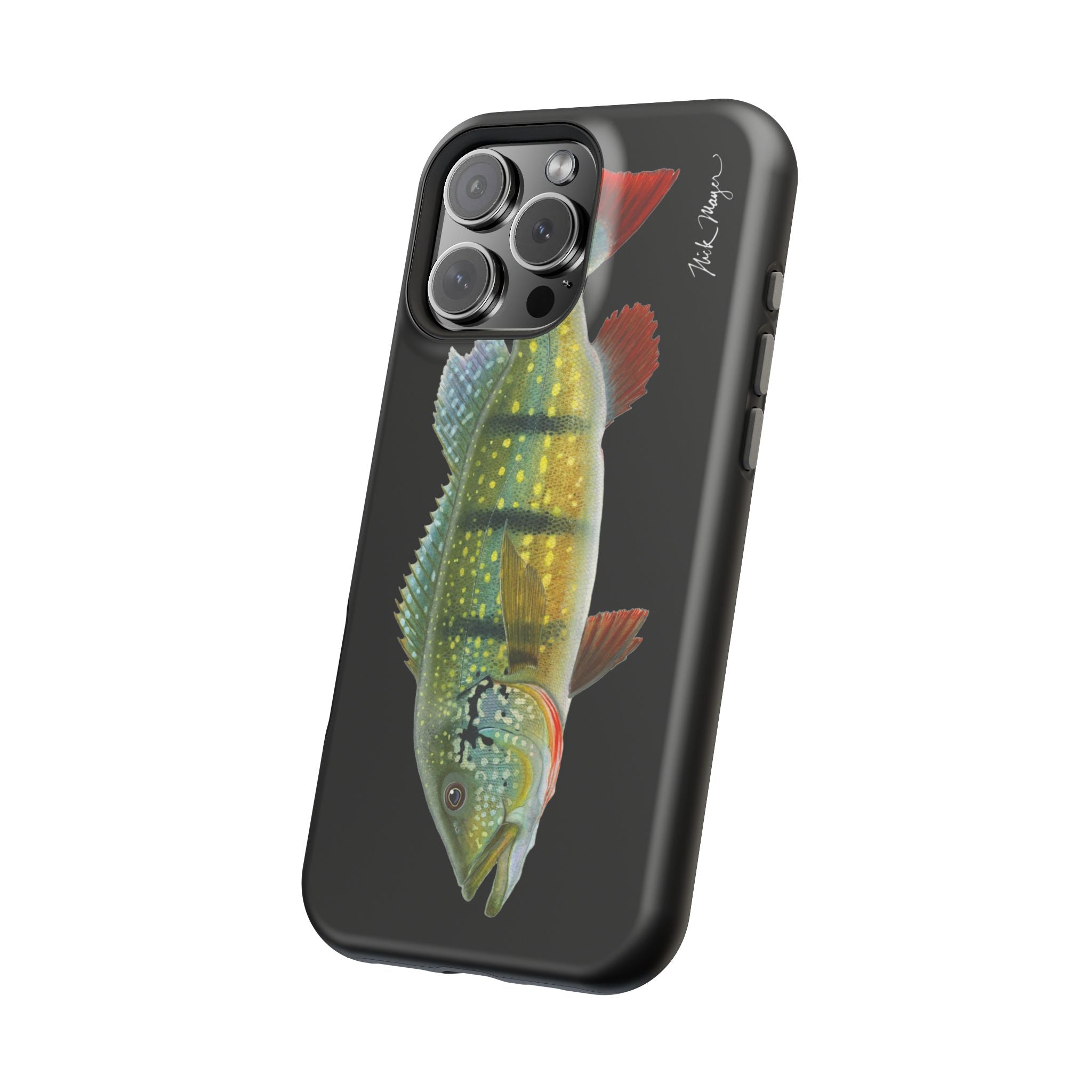 Peacock Bass MagSafe Black iPhone Case