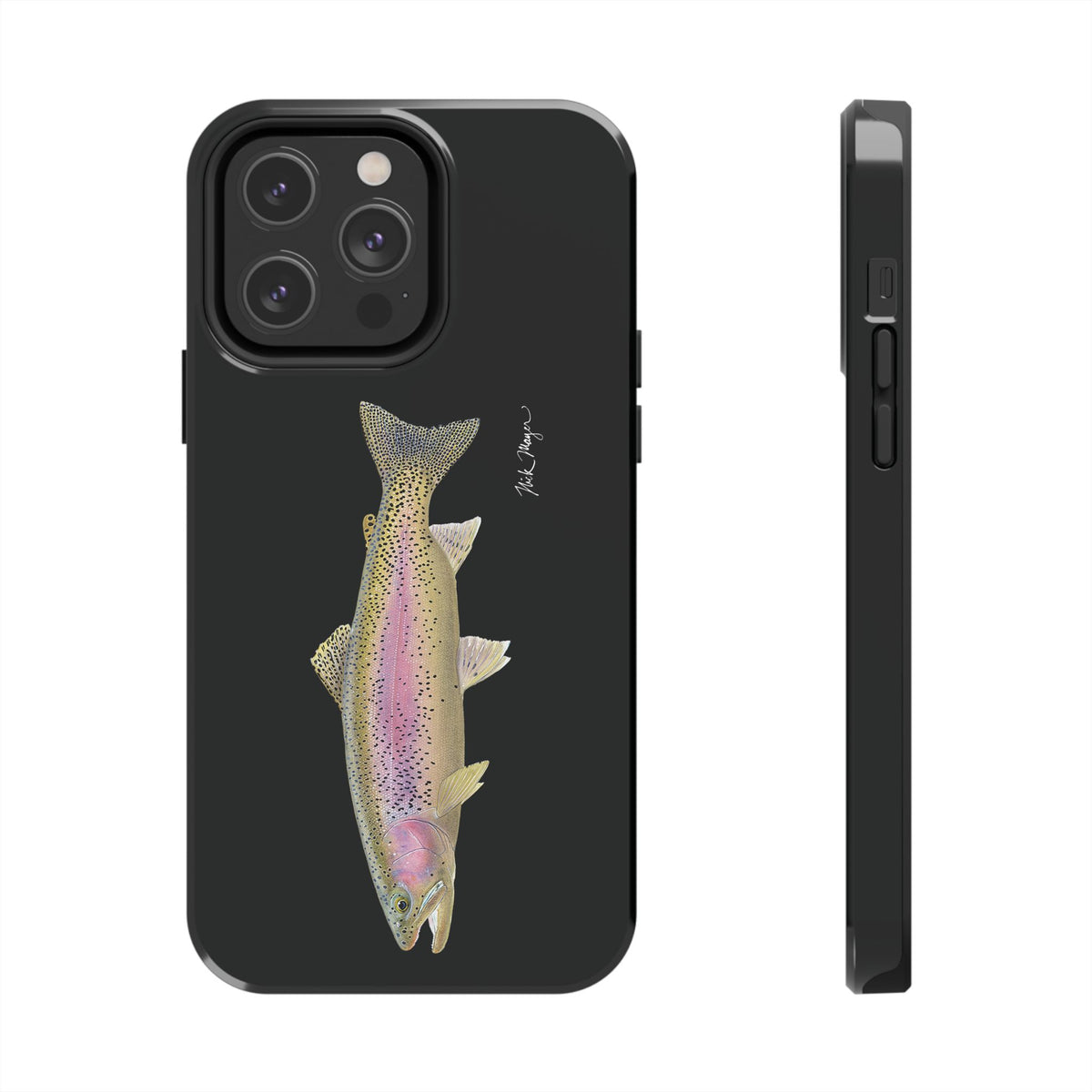 Rainbow Trout 3 Black iPhone Case Printify