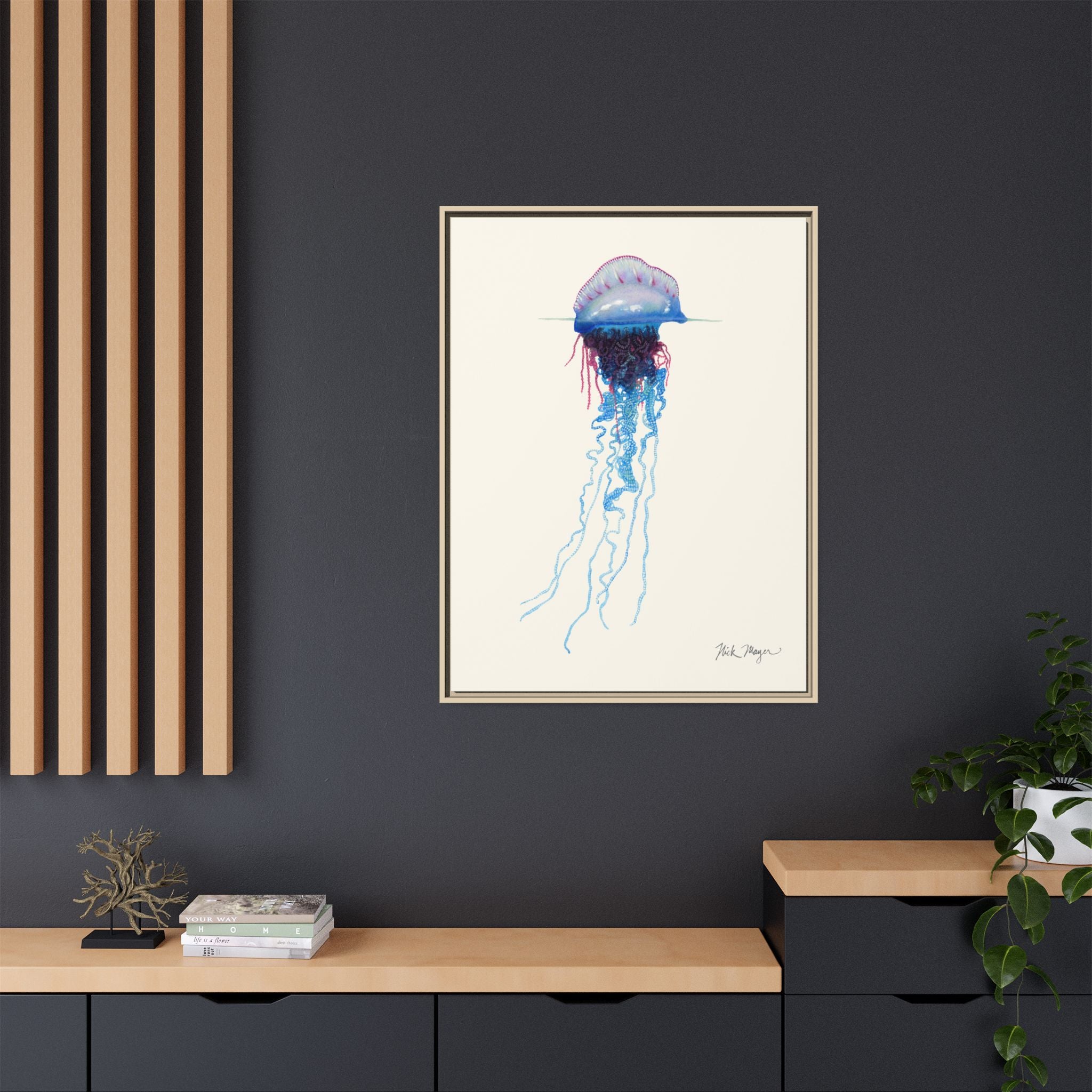 Portuguese Man O' War Framed Canvas Print Printify