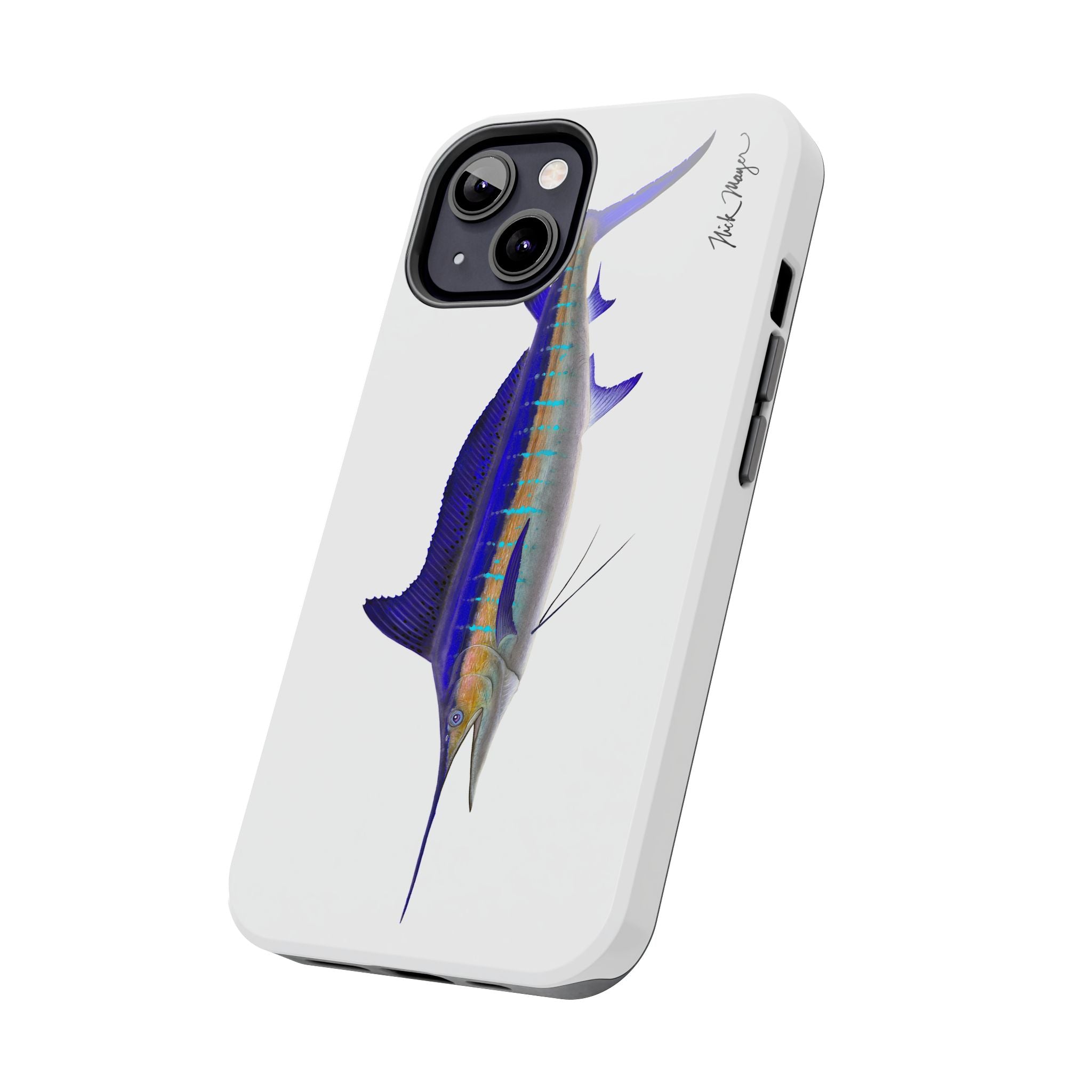 Striped Marlin White Phone Case (iPhone)
