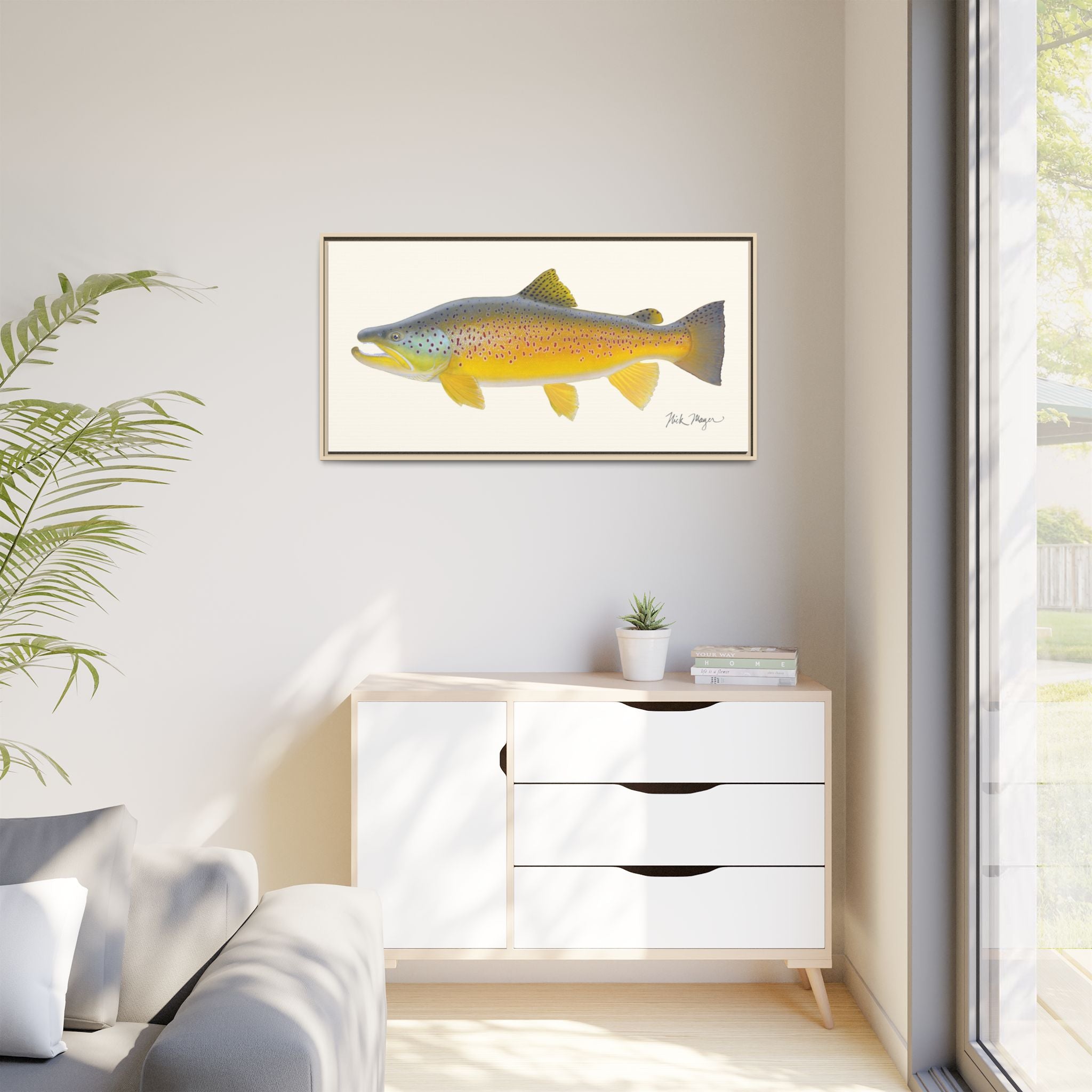 Brown Trout III Framed Canvas Print Printify