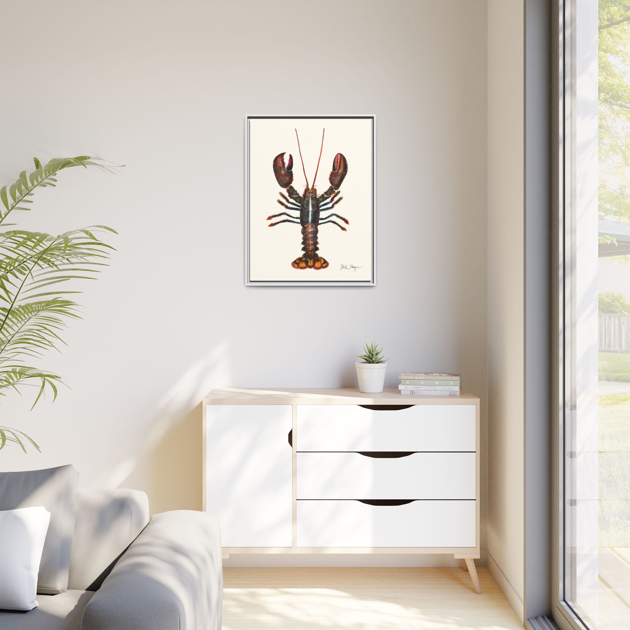 Northern Lobster Framed Canvas Print Printify