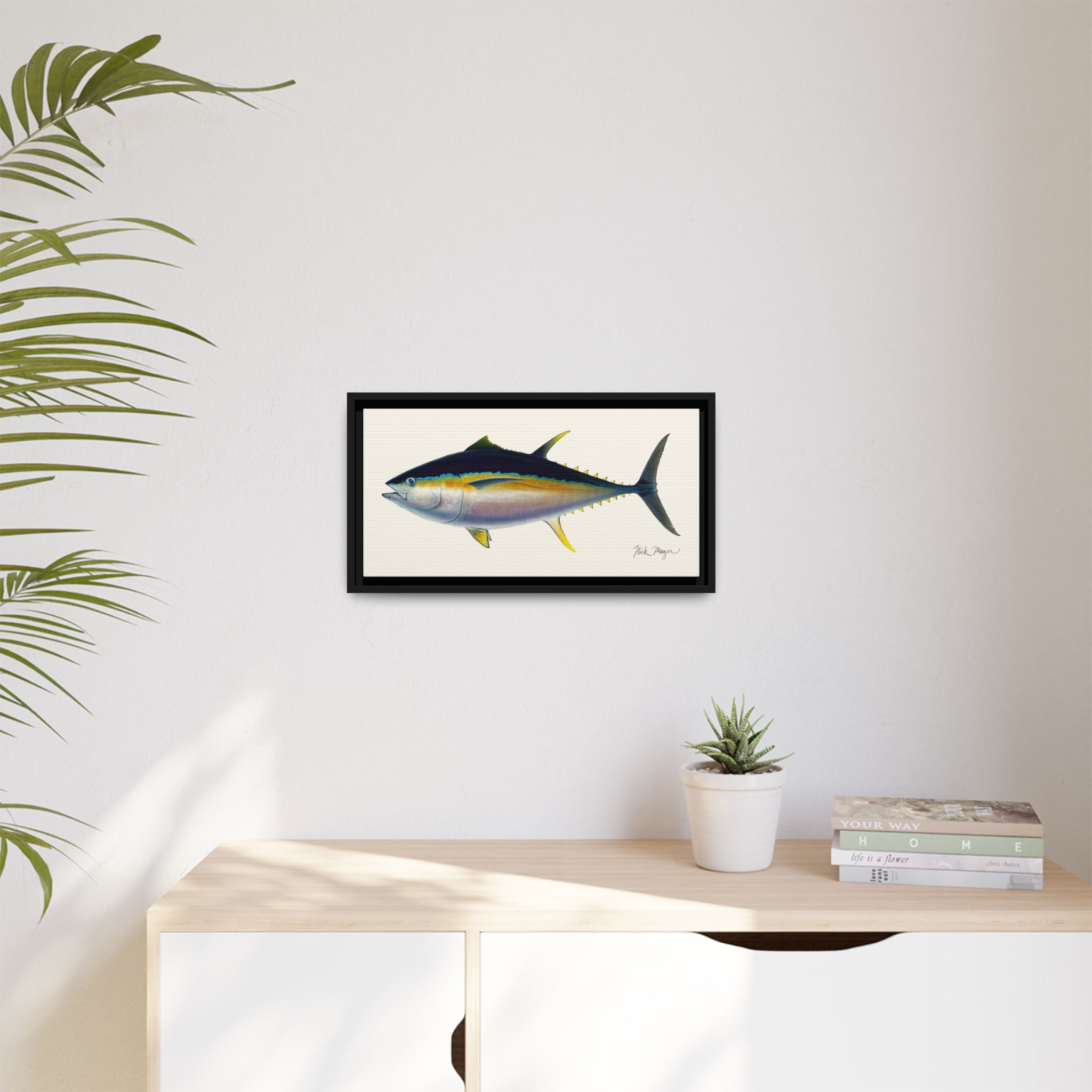 Bigeye Tuna Framed Canvas Print Printify