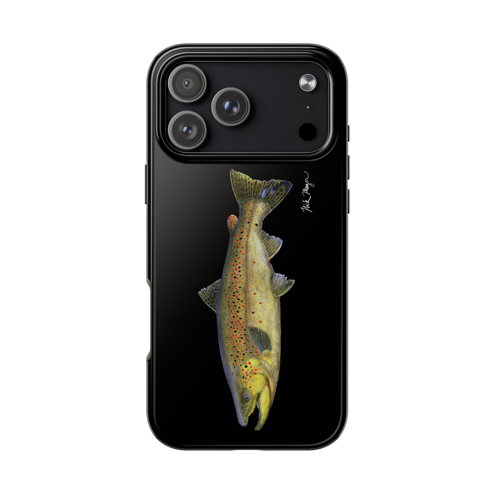 Brown Trout Black Phone Case (iPhone)