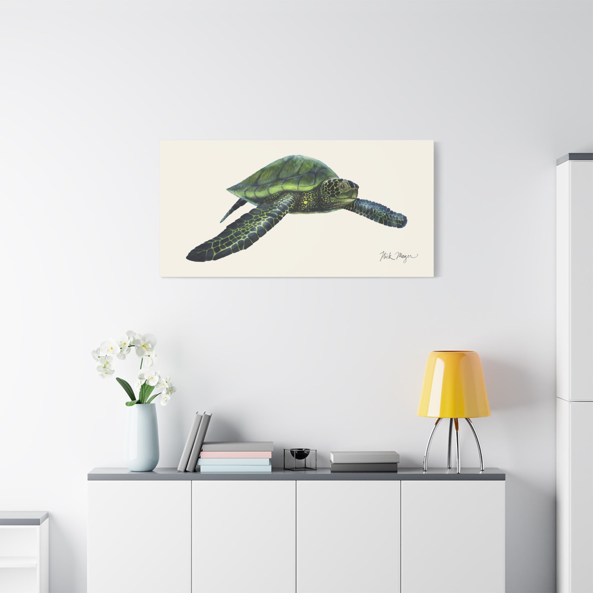 Green Sea Turtle I Canvas Print Printify