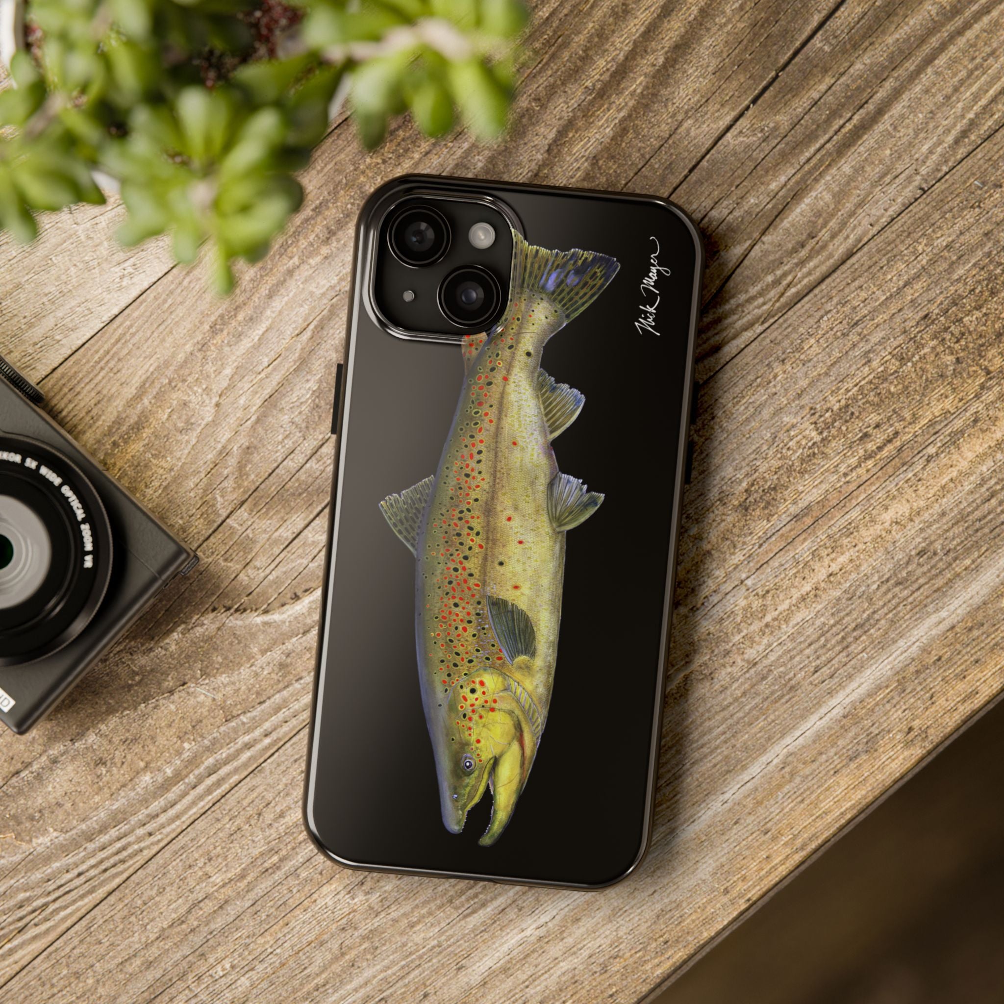 Brown Trout Black Phone Case (iPhone)