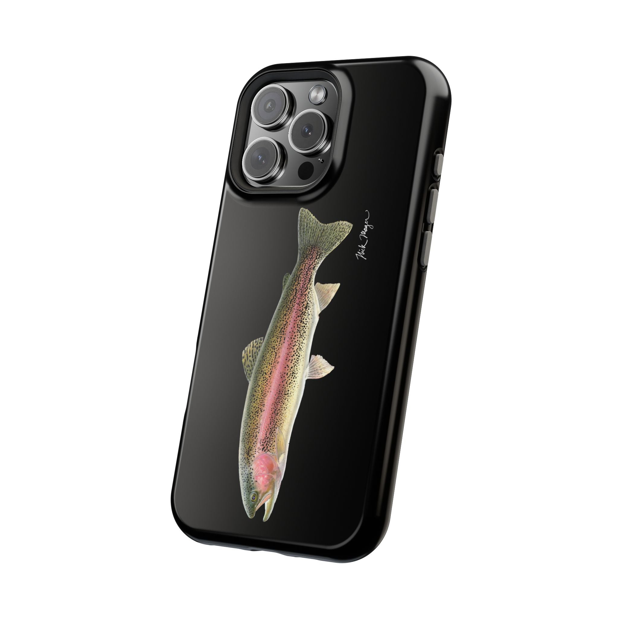 Rainbow Trout MagSafe Black iPhone Case