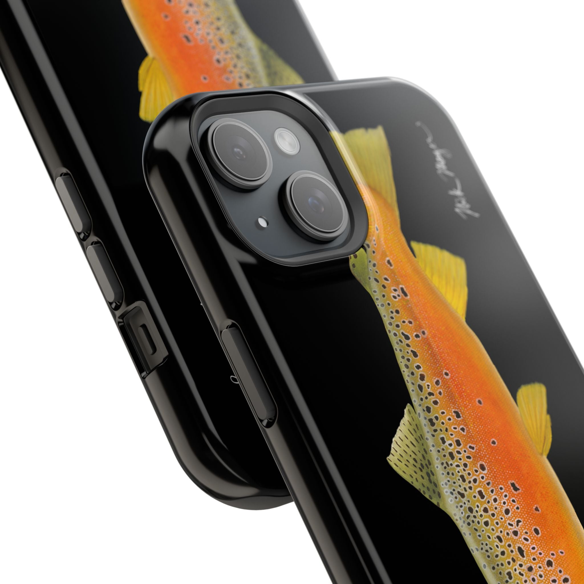 Brown Trout 2 Black MagSafe iPhone Case, NEW for Holiday 2025!