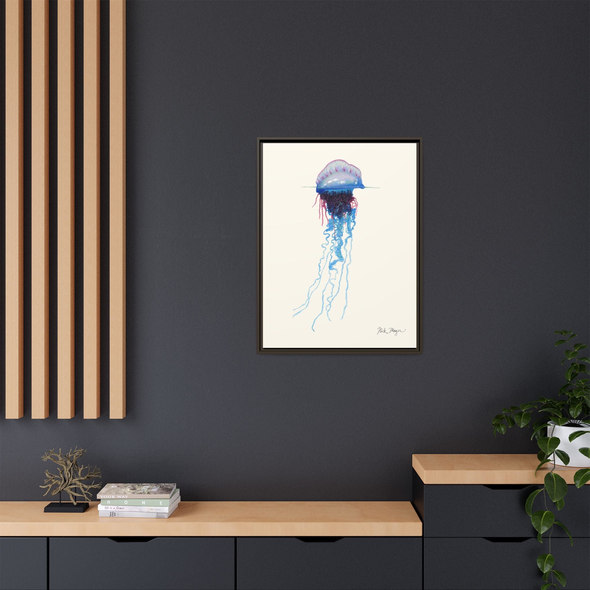 Portuguese Man O' War Framed Canvas Print Printify