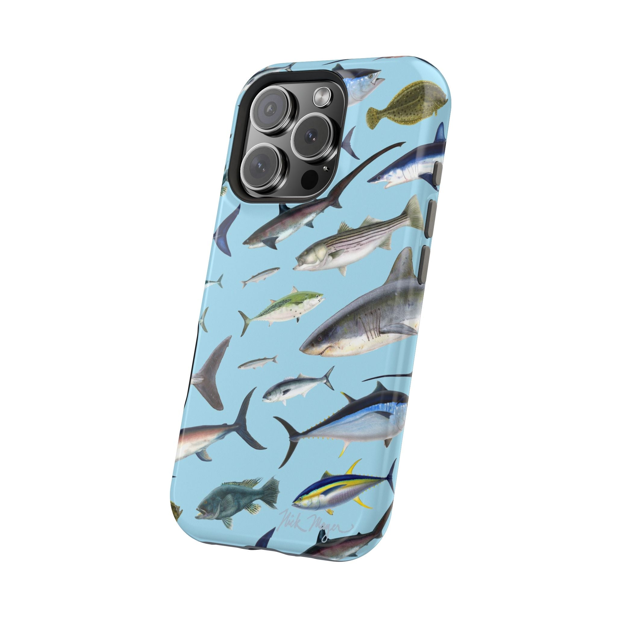 New England Fish Blue MagSafe iPhone Case