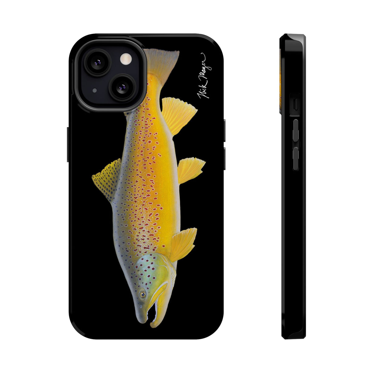 Brown Trout 3 Black MagSafe iPhone Case Printify