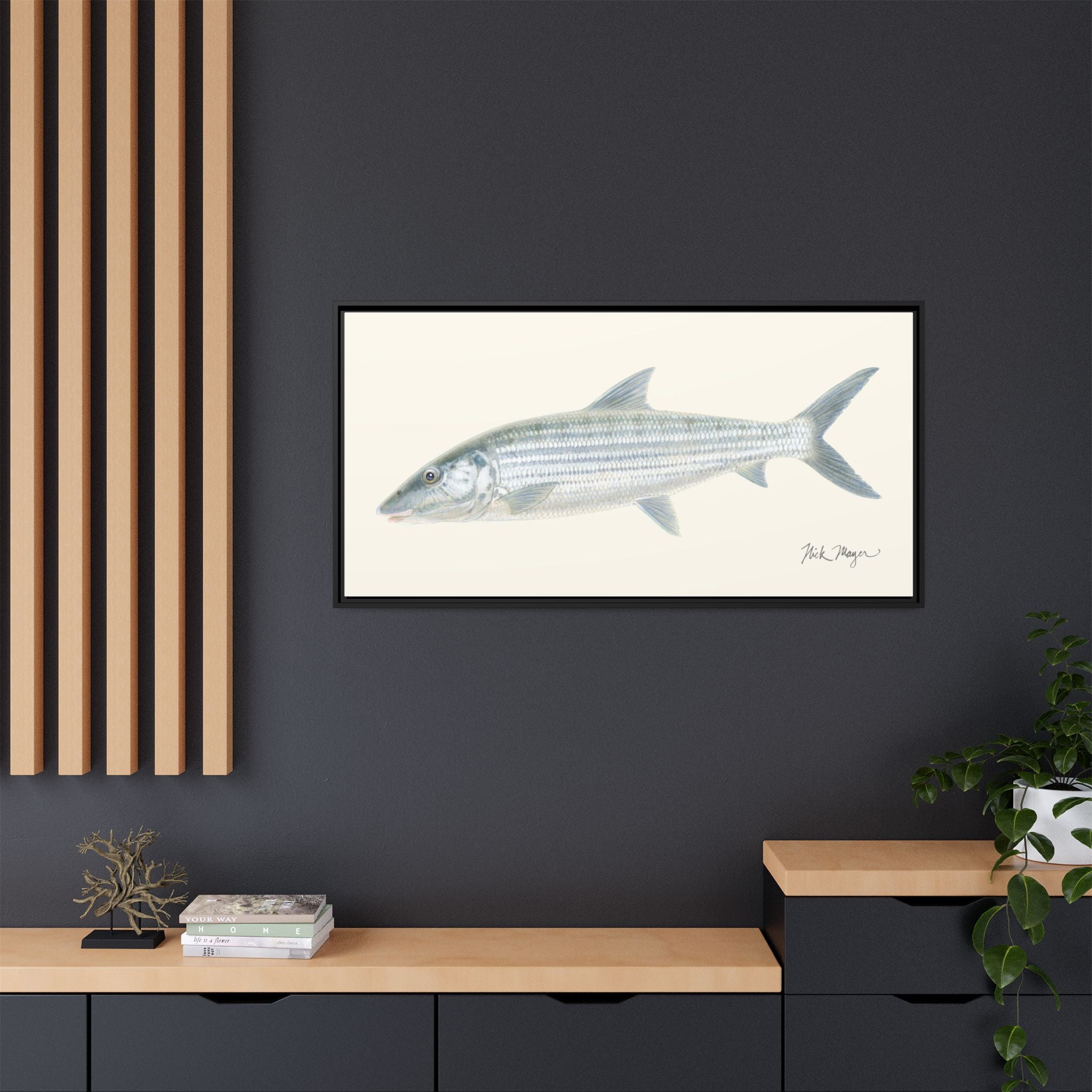 Bonefish Framed Canvas Print Printify