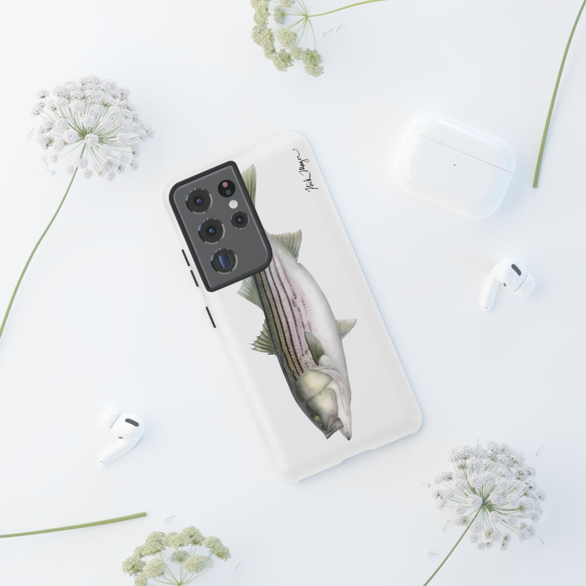 30 lb Striper White Phone Case (Samsung) Printify