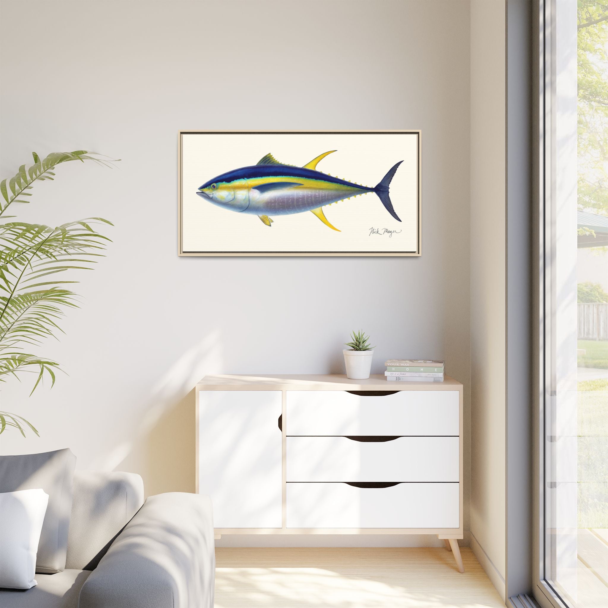 Yellowfin Tuna Framed Canvas Print Printify