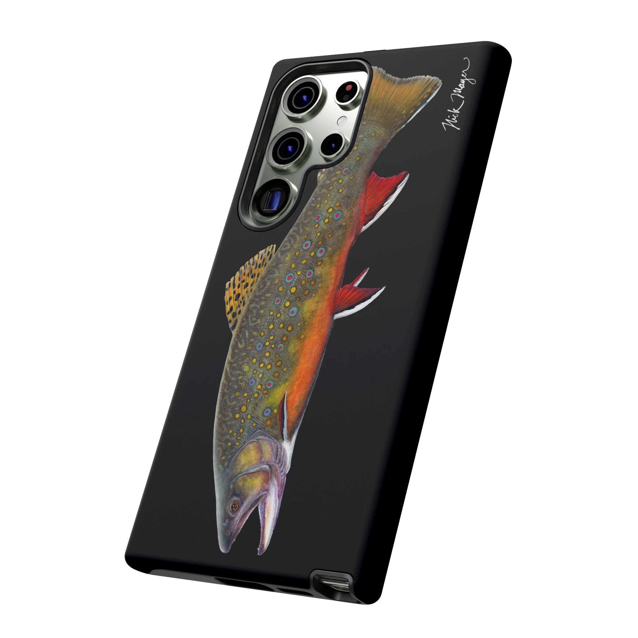 Brook Trout Black Phone Cases (Samsung) Printify