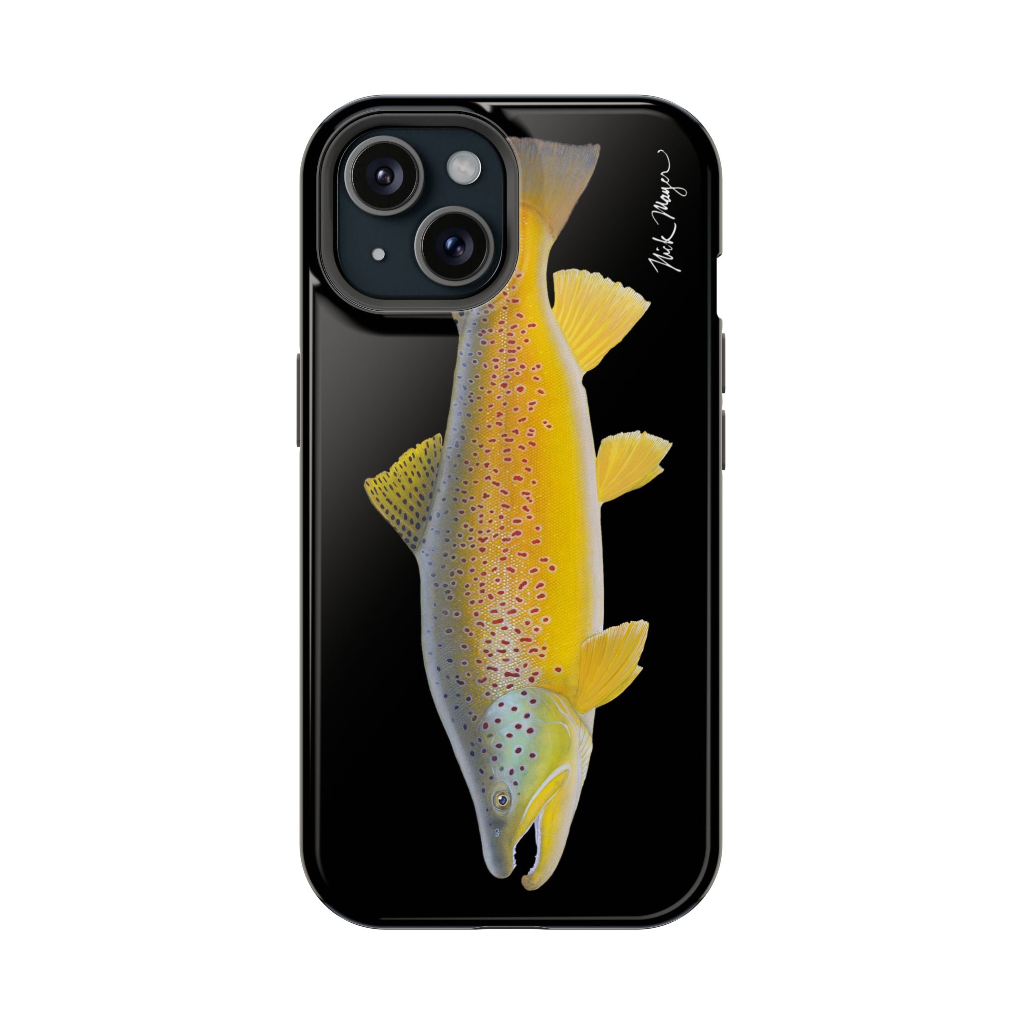 Brown Trout 3 Black MagSafe iPhone Case