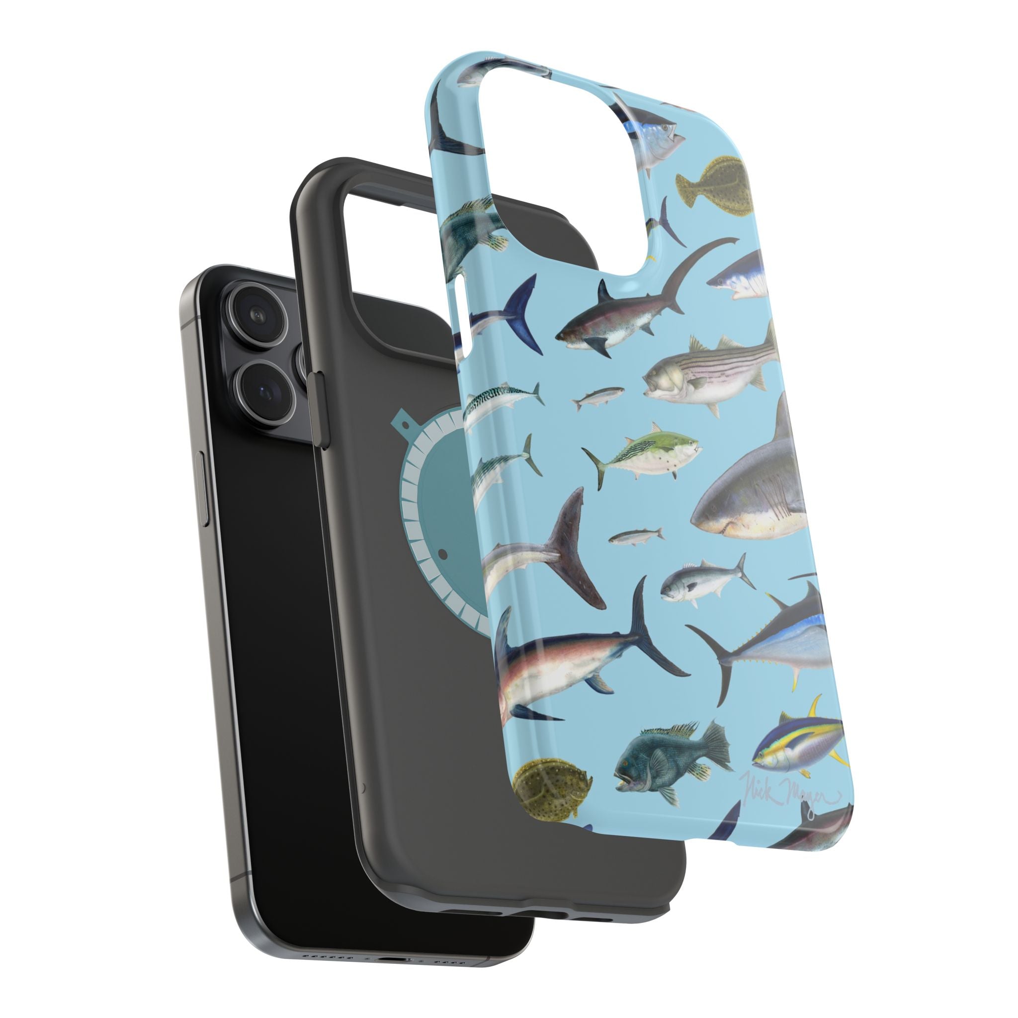 New England Fish Blue MagSafe iPhone Case