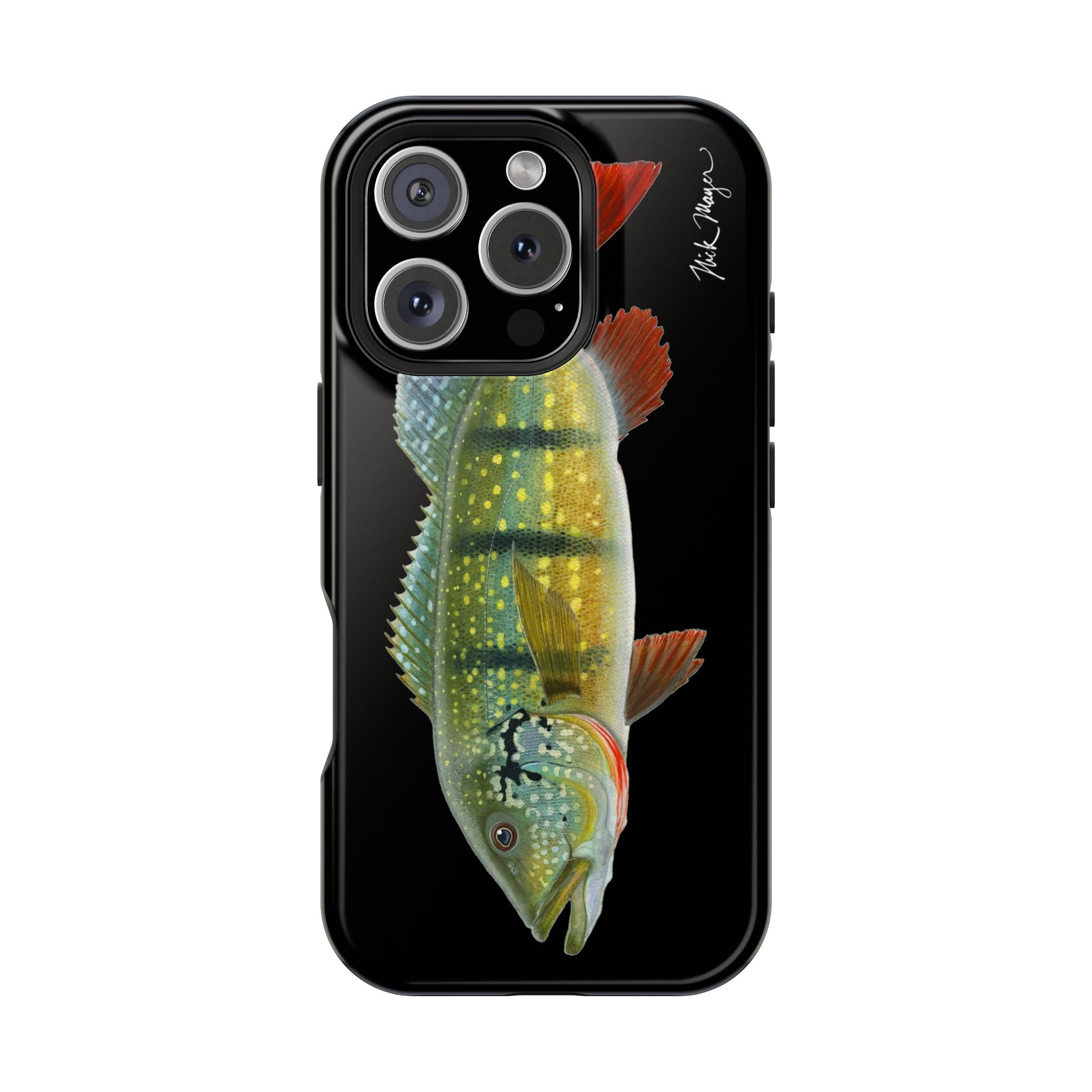 Peacock Bass MagSafe Black iPhone Case