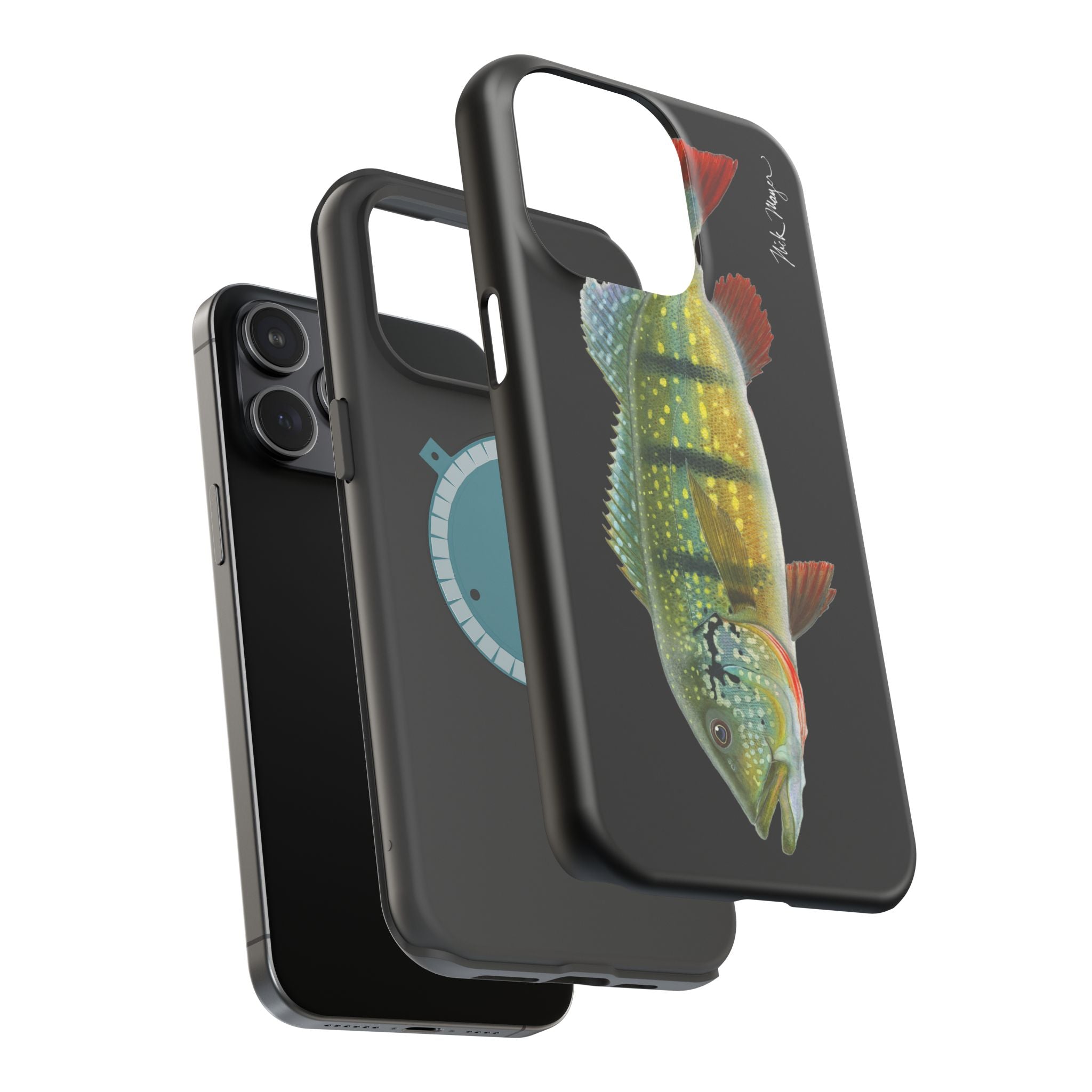 Peacock Bass MagSafe Black iPhone Case