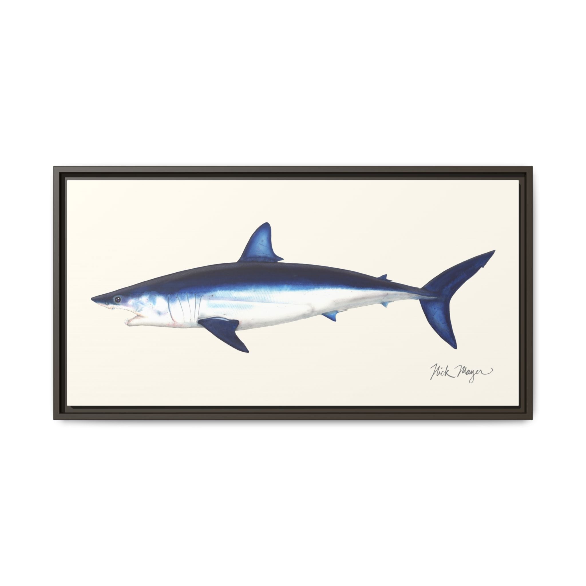 Mako Shark Framed Canvas Print Printify