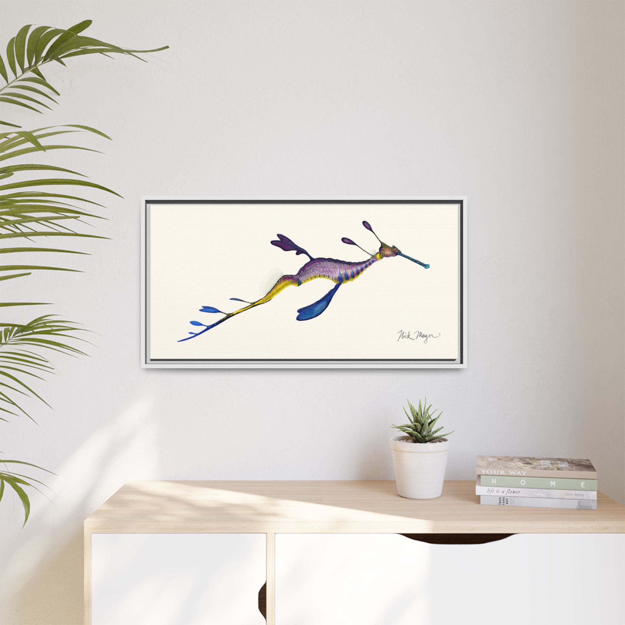 Weedy Sea Dragon Framed Canvas Print Printify