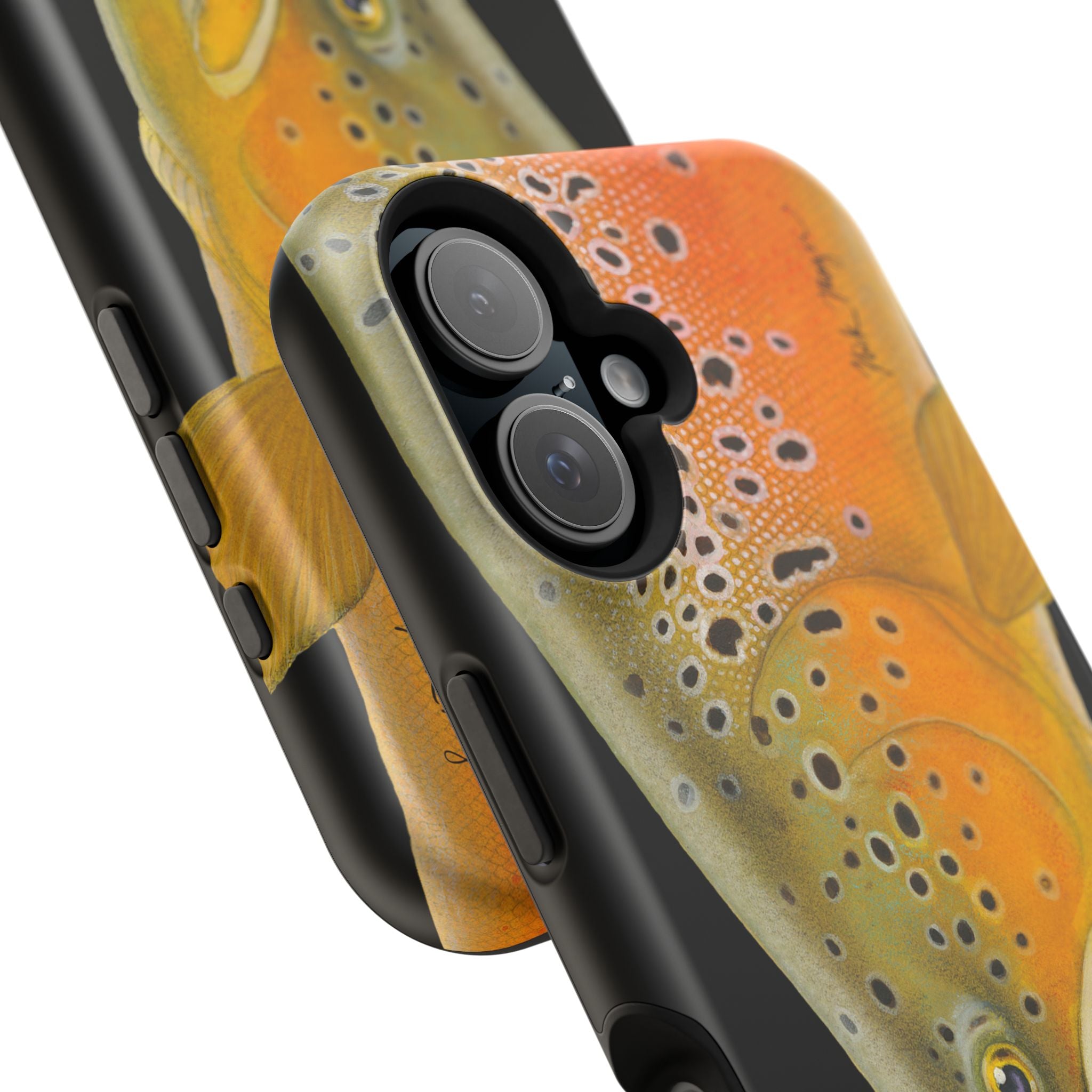 Brown Trout 2 Black MagSafe iPhone Case