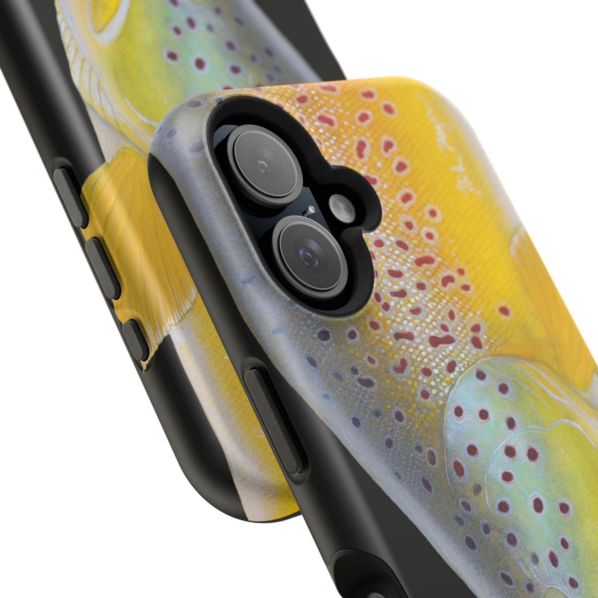 Brown Trout 3 Face Black MagSafe iPhone Case