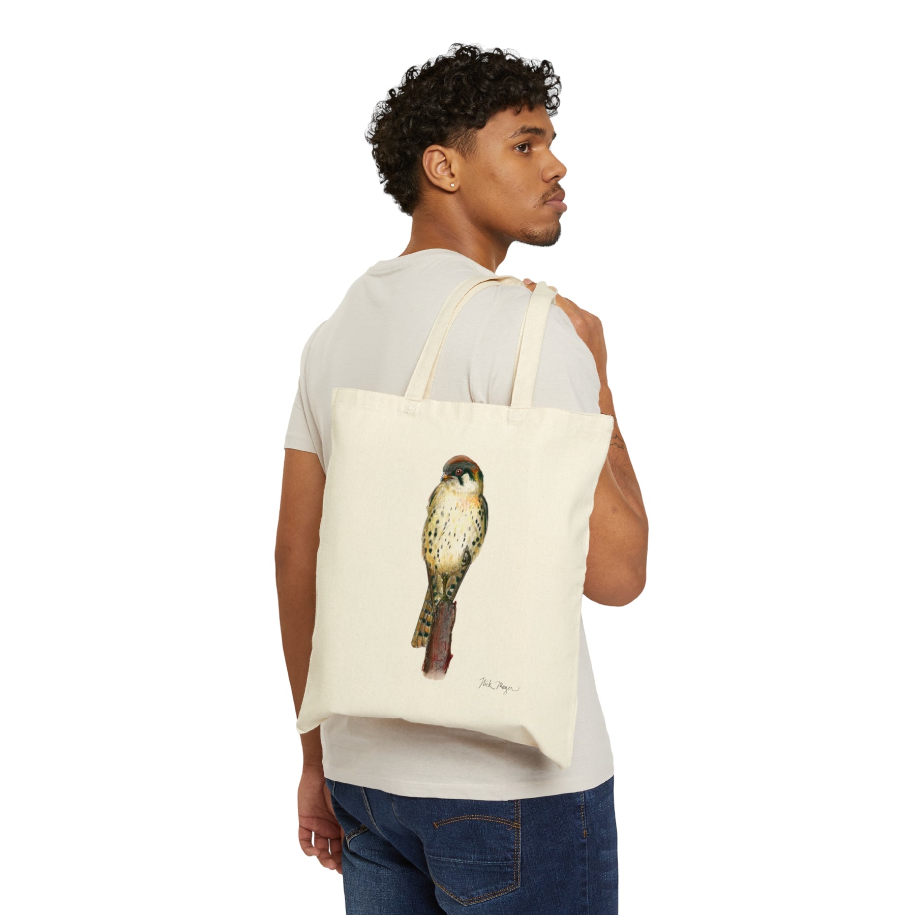 American Kestrel Cotton Canvas Tote Bag