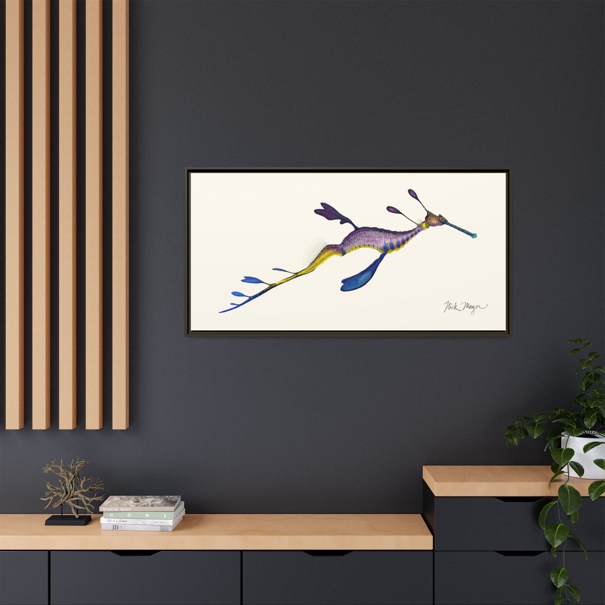 Weedy Sea Dragon Framed Canvas Print Printify
