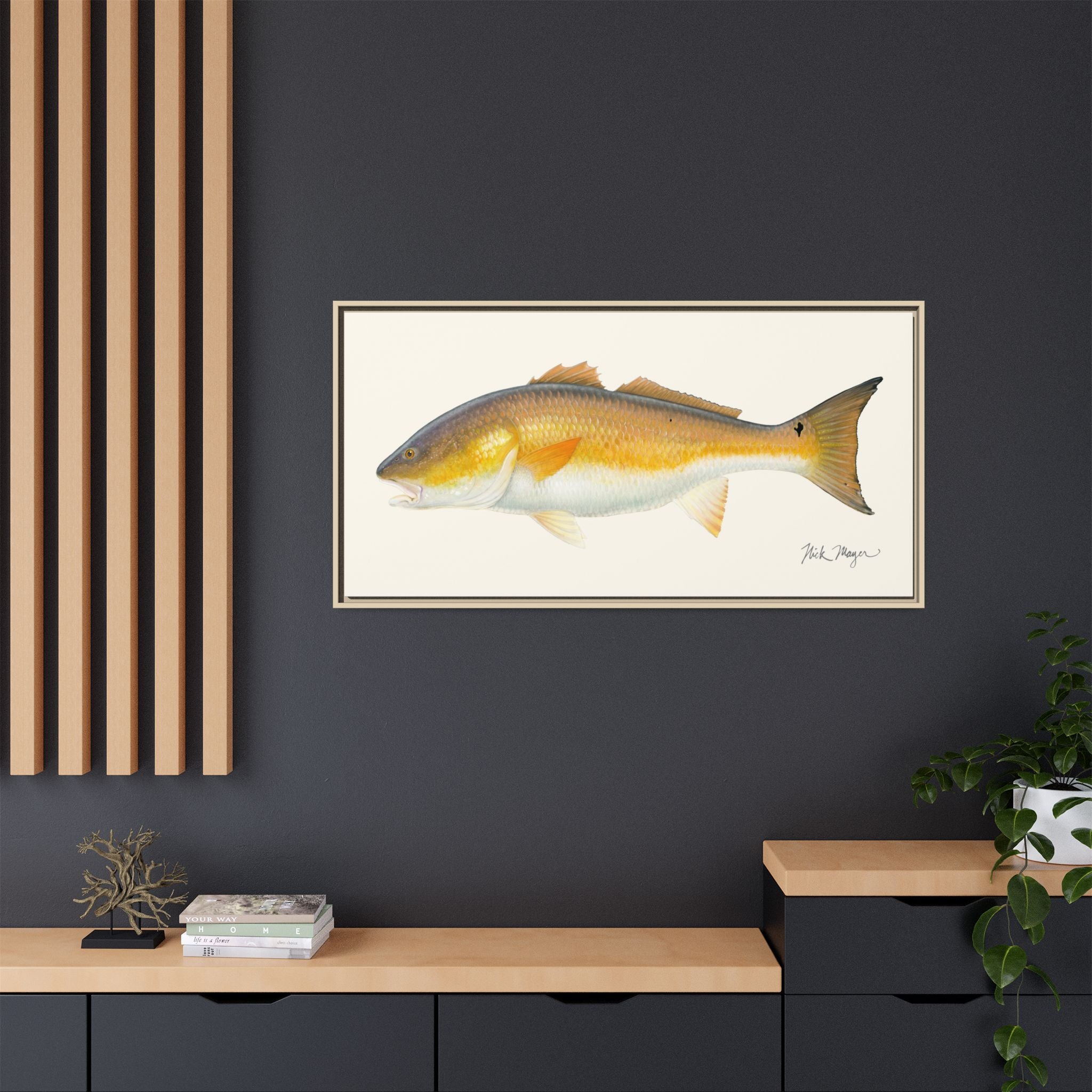 Bull Redfish Framed Canvas Print Printify