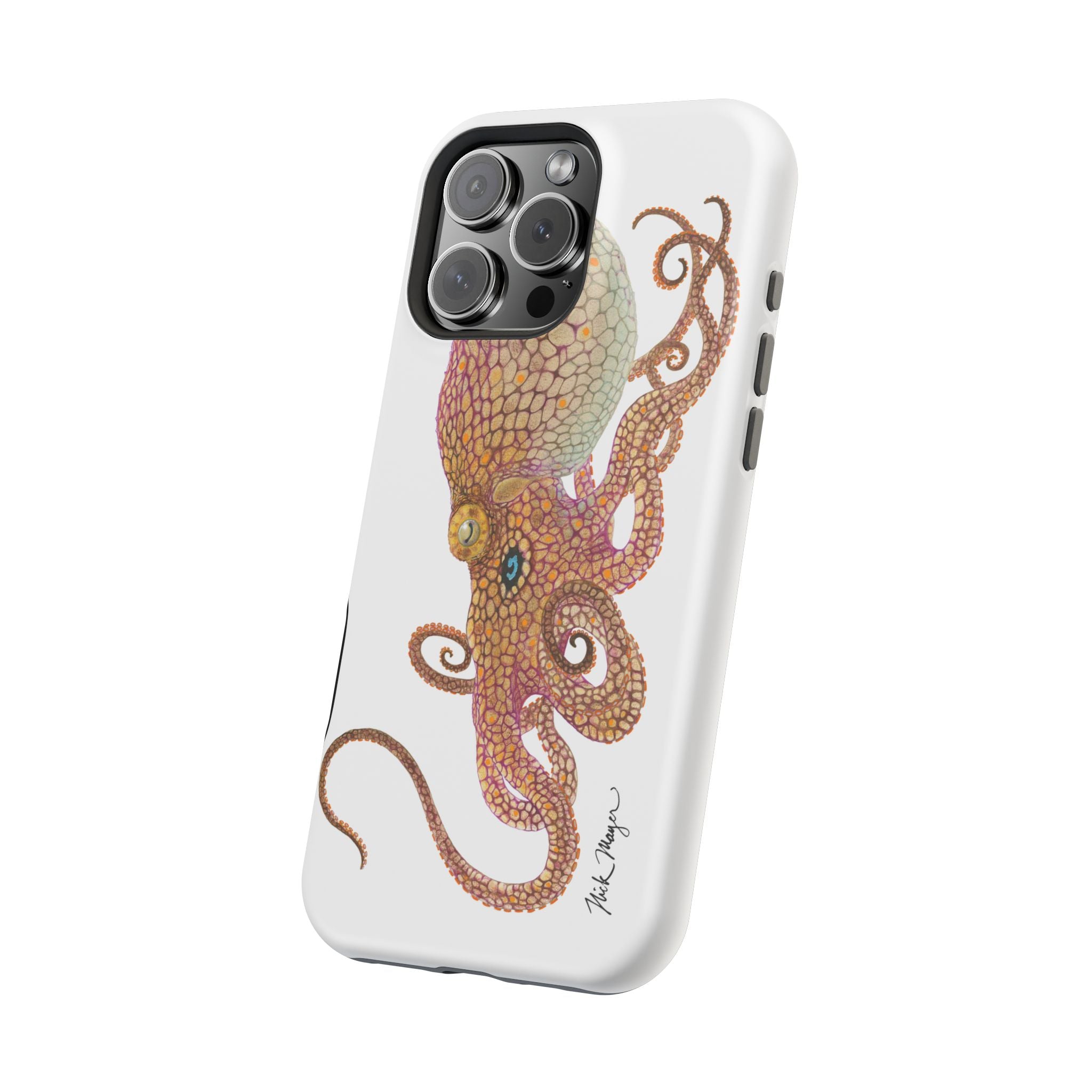 Two Spot Octopus MagSafe White iPhone Case
