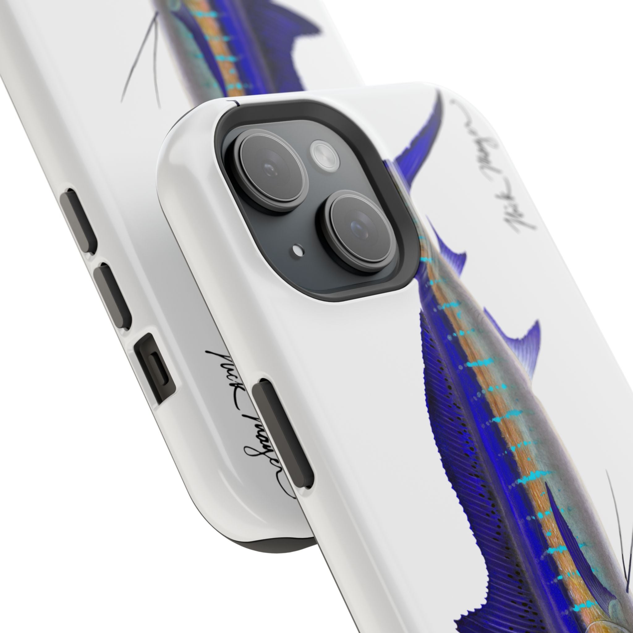Striped Marlin MagSafe White iPhone Case