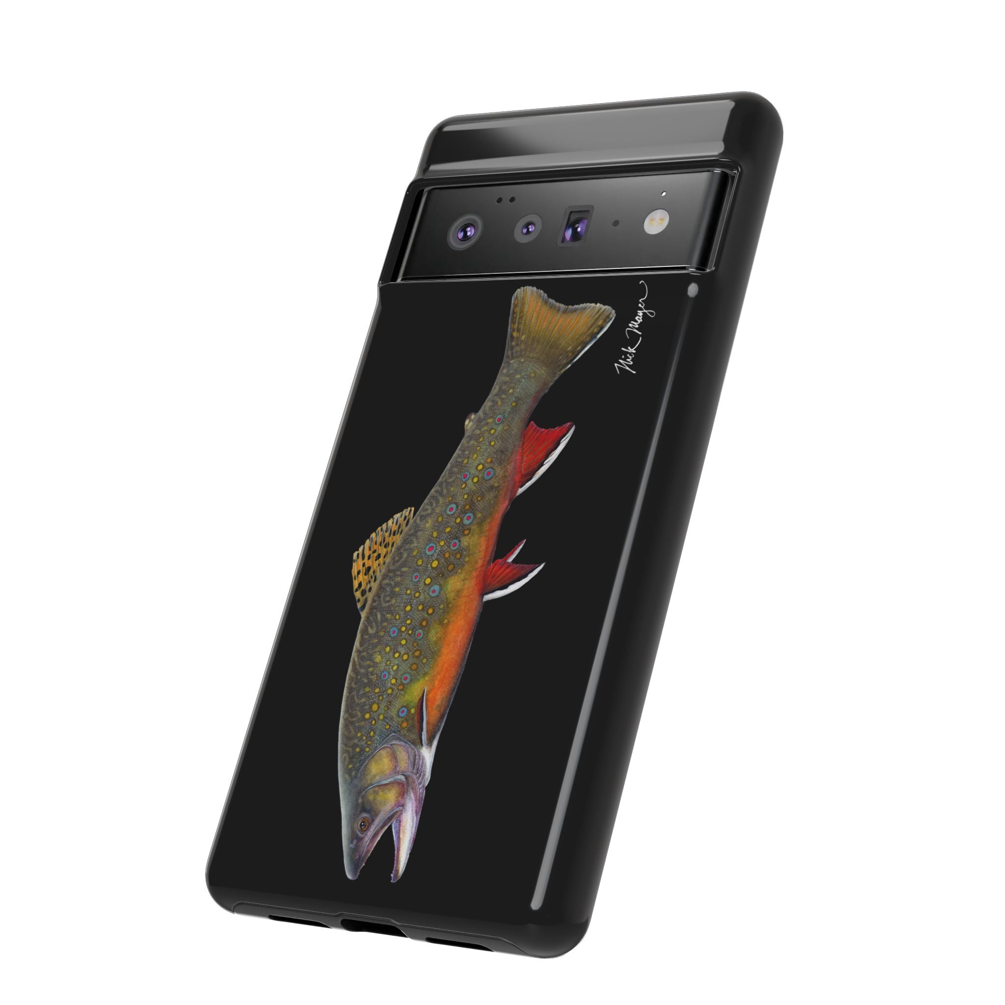 Brook Trout Black Phone Cases (Samsung) Printify
