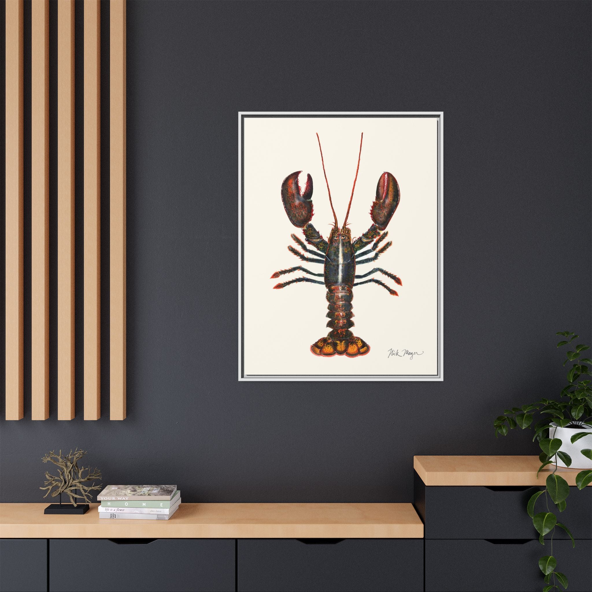 Northern Lobster Framed Canvas Print Printify
