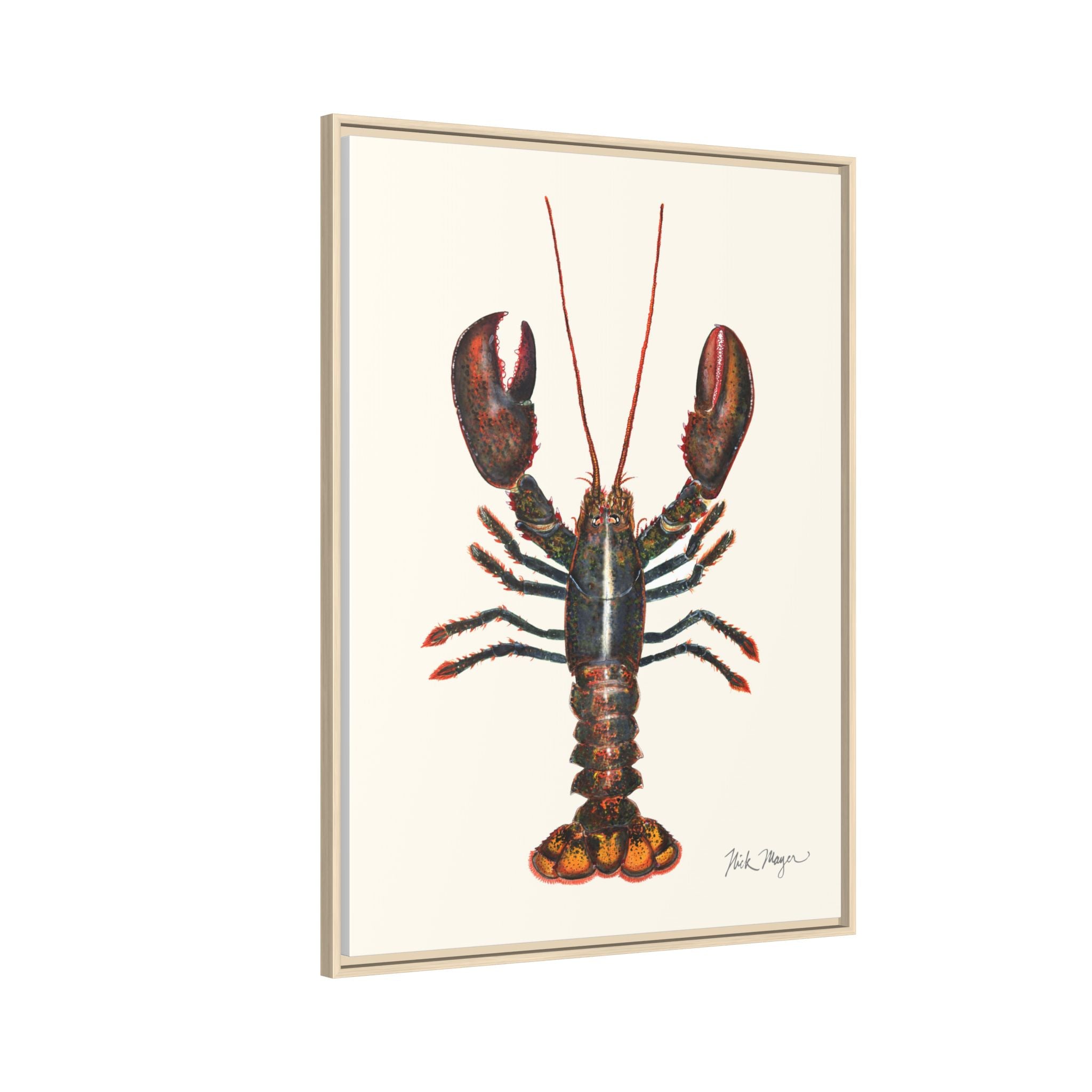 Northern Lobster Framed Canvas Print Printify