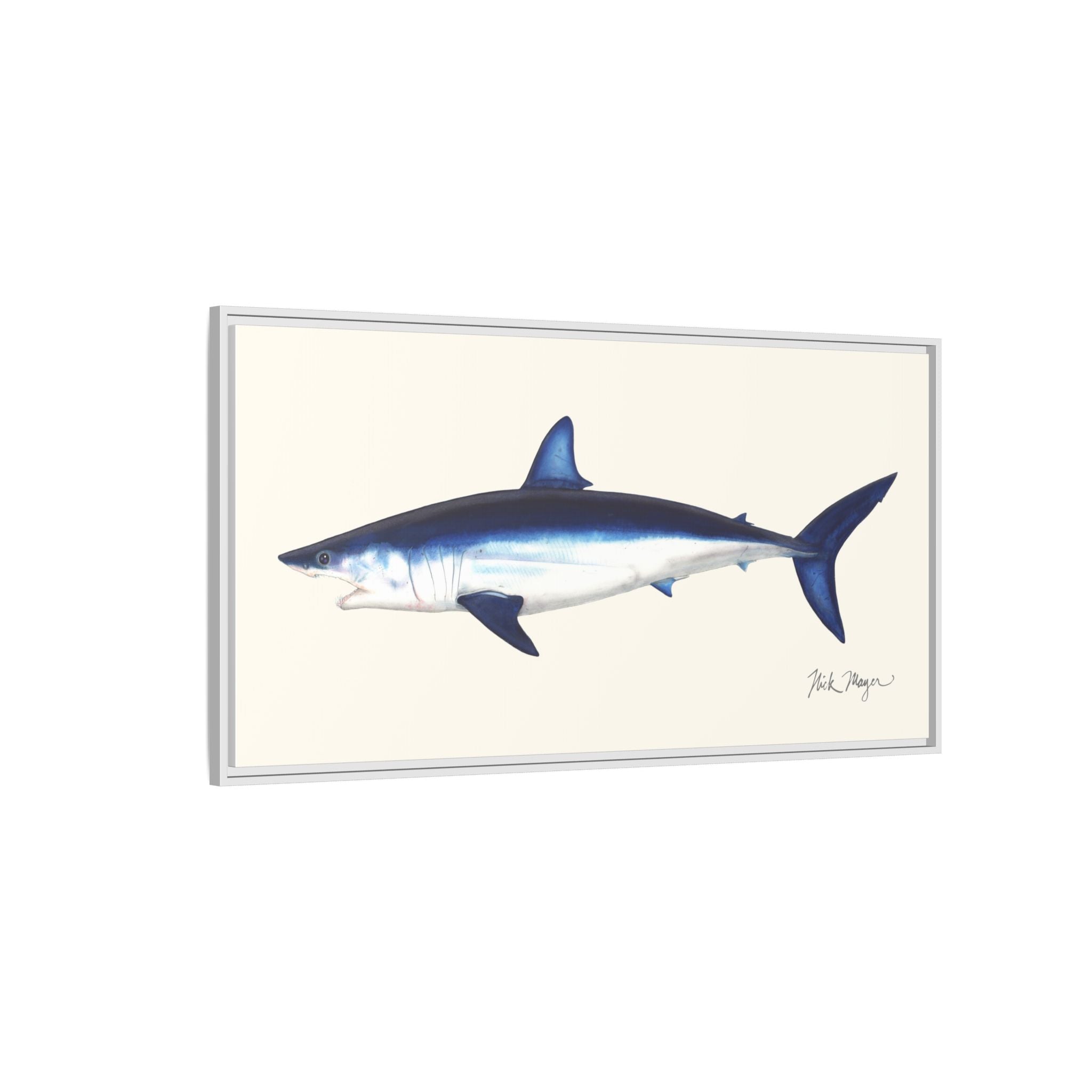 Mako Shark Framed Canvas Print Printify