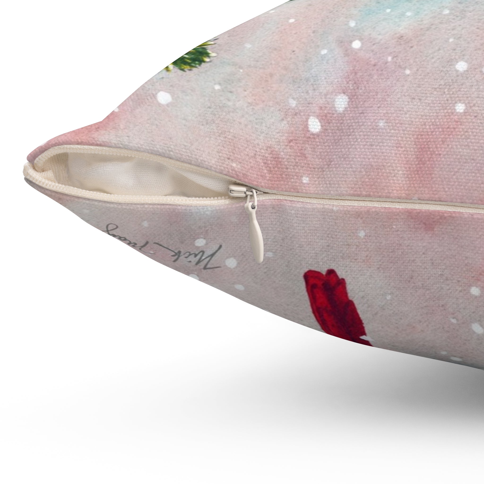Snowy Cardinal II Throw Pillow