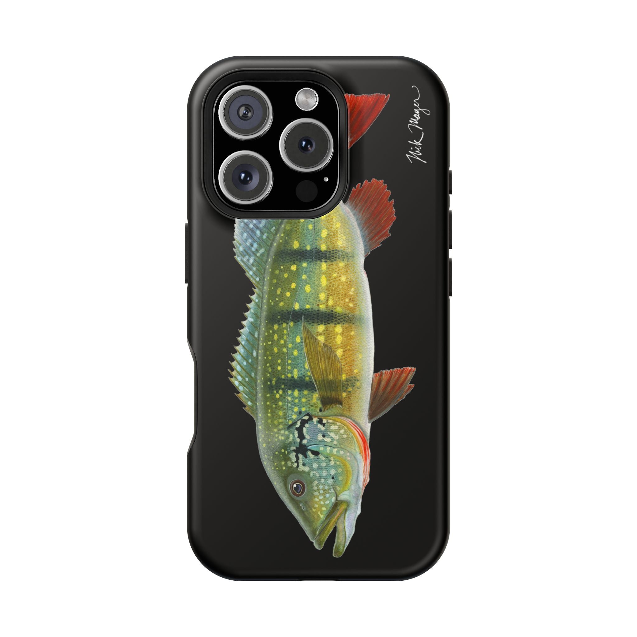 Peacock Bass MagSafe Black iPhone Case