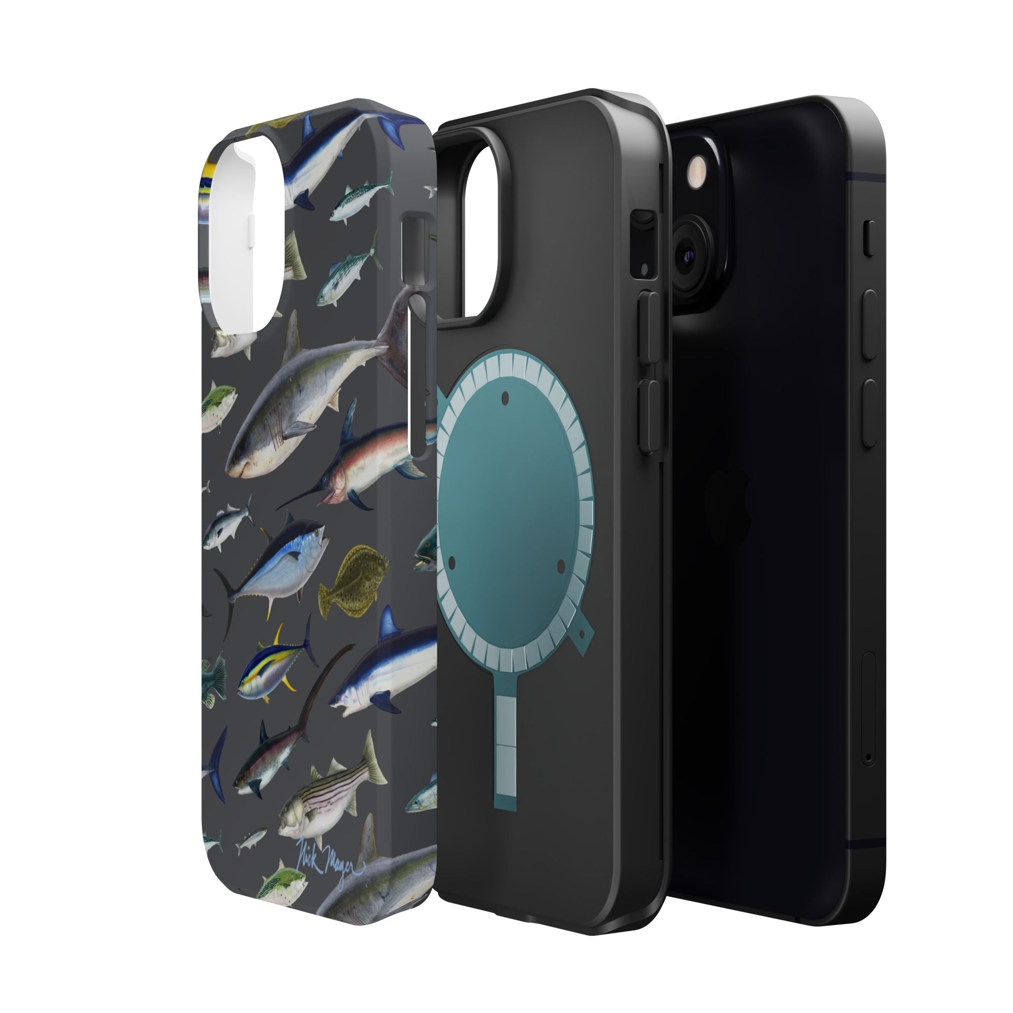 New England Offshore Fish Grey MagSafe iPhone Case