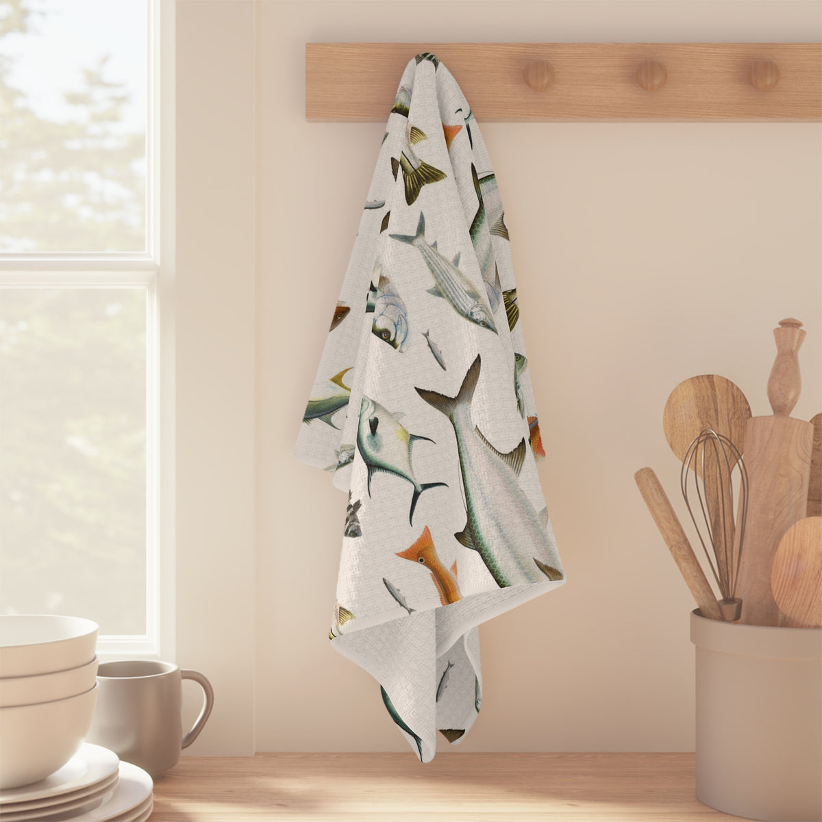 Southern Flats Fish White Soft Kitchen Towel - NEW for Fall 2023!