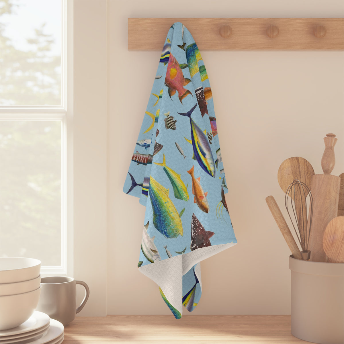 Southern Offshore Fish Blue Soft Kitchen Towel - NEW for Fall 2023!