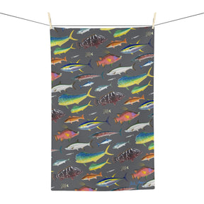 Southern Offshore Fish Grey Soft Kitchen Towel