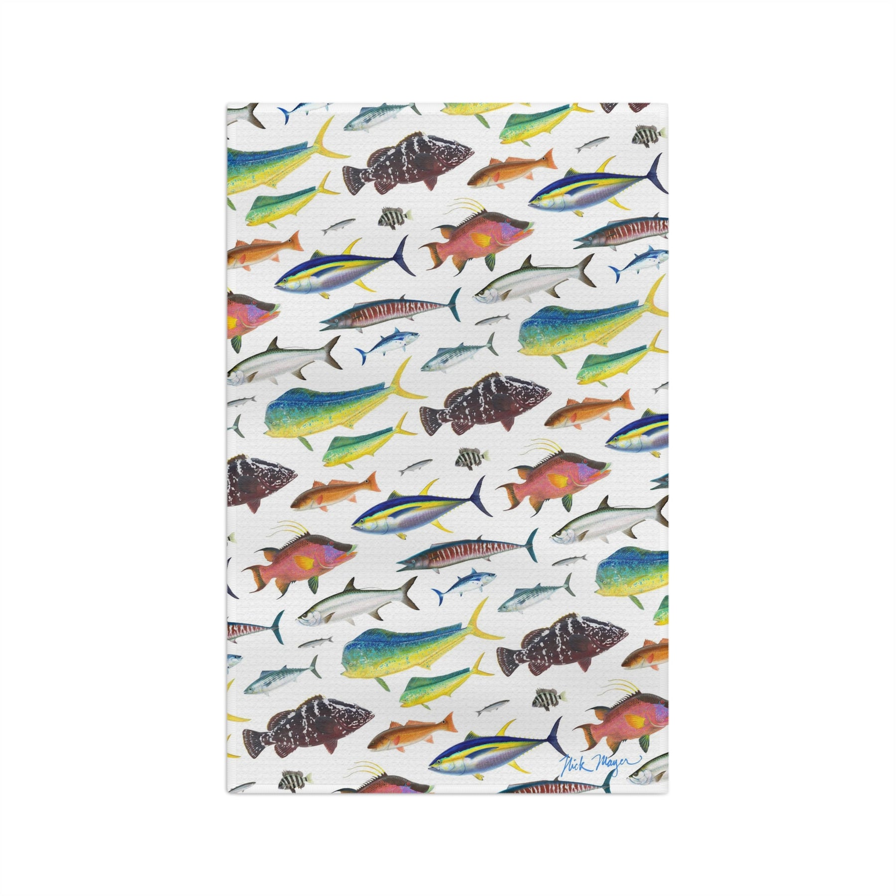 Southern Offshore Fish White Soft Kitchen Towel