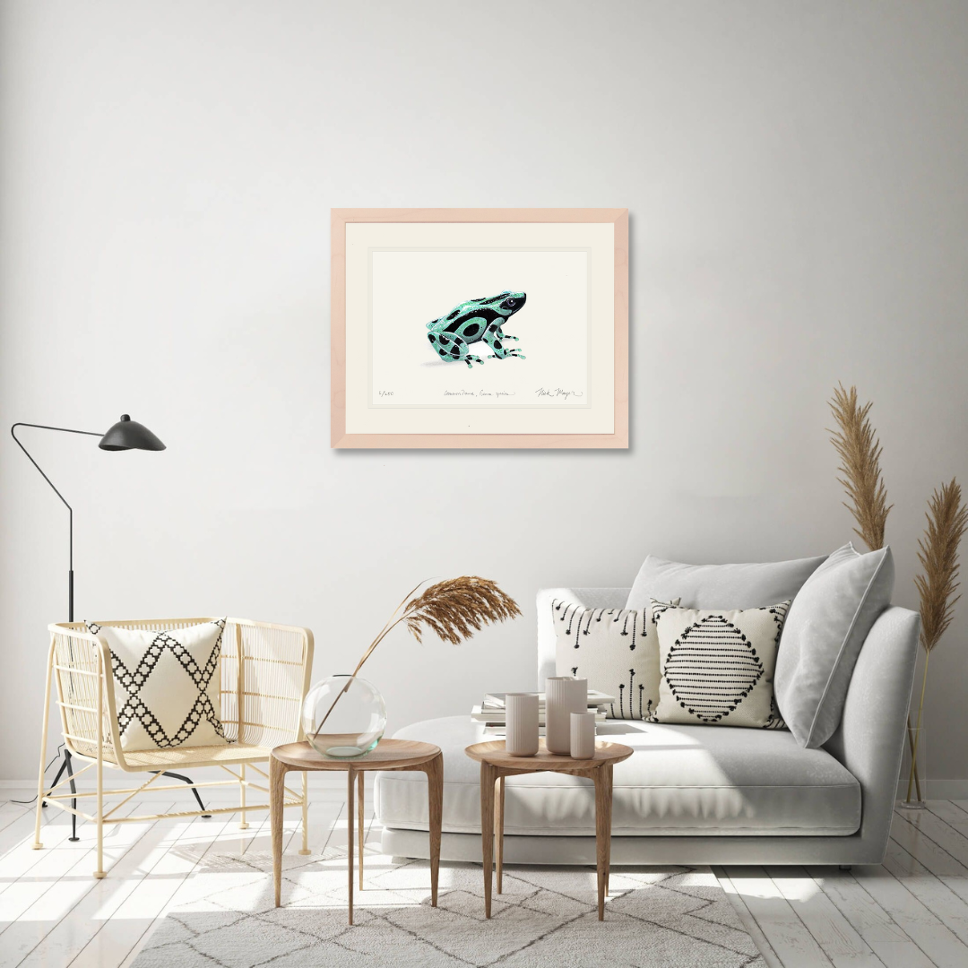 Green and Black Poison Dart Frog Limited Edition Print