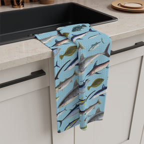 NE Fish Blue Soft Kitchen Towel
