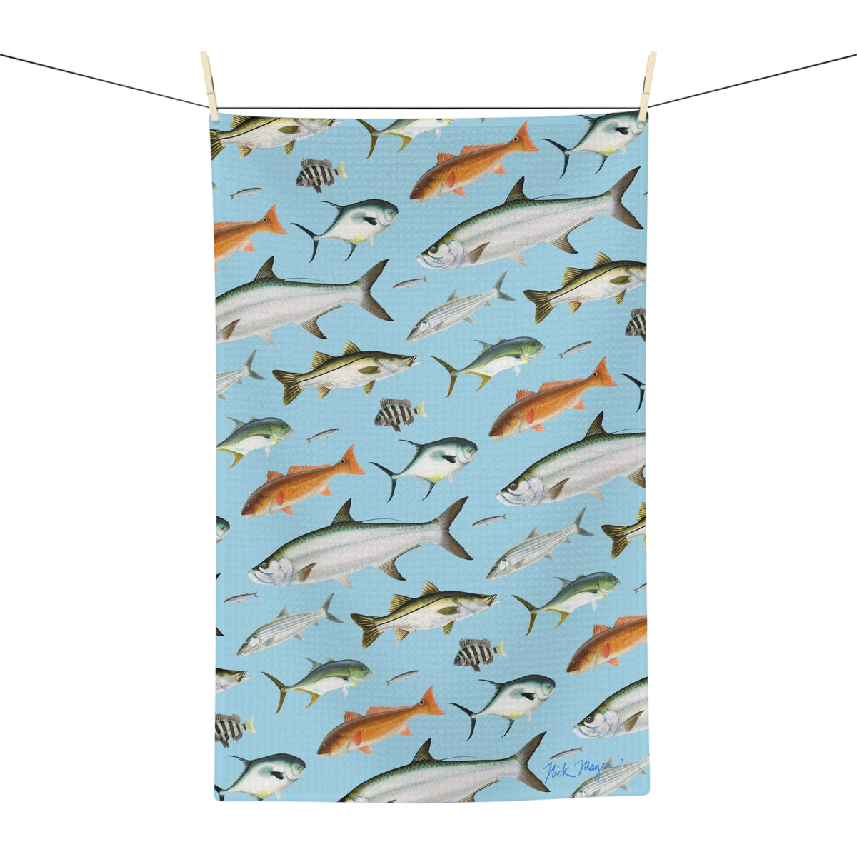 Southern Flats Fish Blue Soft Kitchen Towel - NEW for Fall 2023!