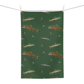 Brook Trout and Flies Soft Kitchen Towel - NEW for Fall 2023!