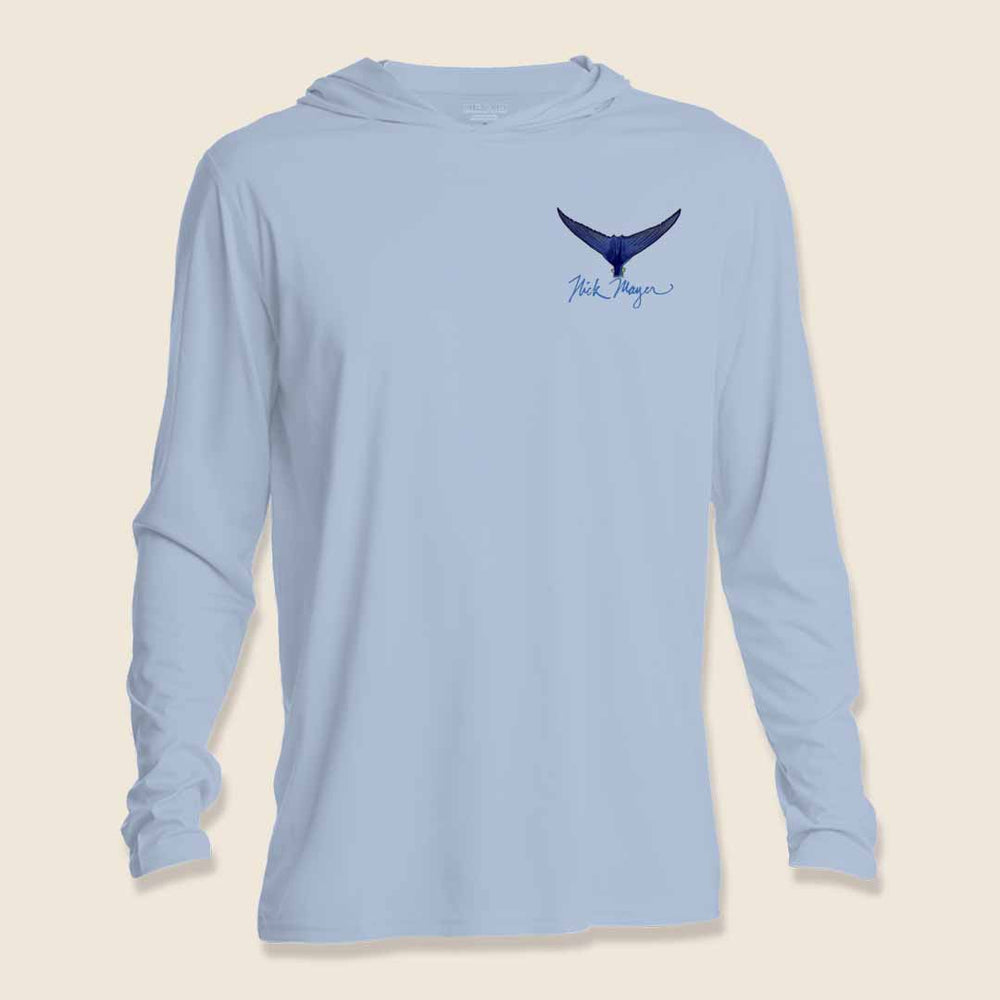 Offshore Tuna Fishing Unisex Performance Hoodie, 100% Polyester, Moisture-Wicking Activewear (GREY)