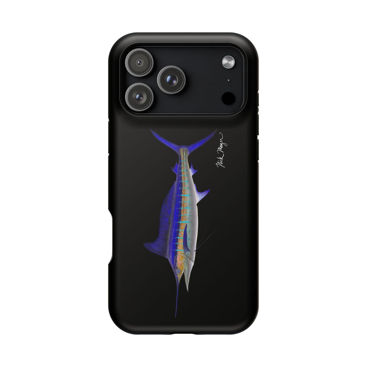 Striped Marlin Black Matte Magsafe iPhone 17 Pro Case - Clearance/ Final Sale Nick Mayer